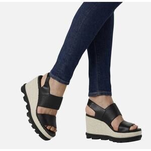 Womens Sorel Joanie II Hi Slingback Platform Wedge Leather Espadrille Sandal 9.5